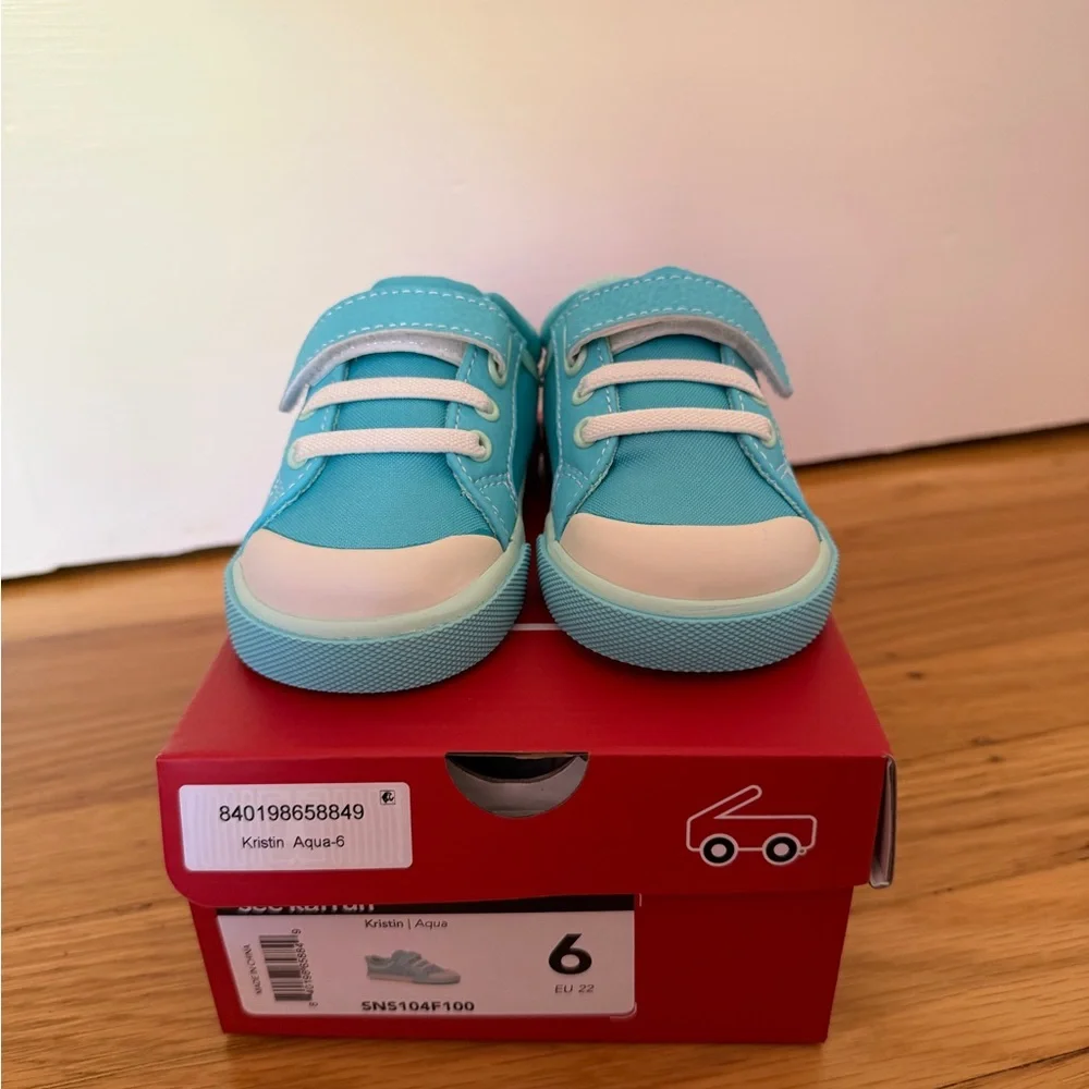 See Kai Run Kristin Toddler Sneakers Turquoise Canvas